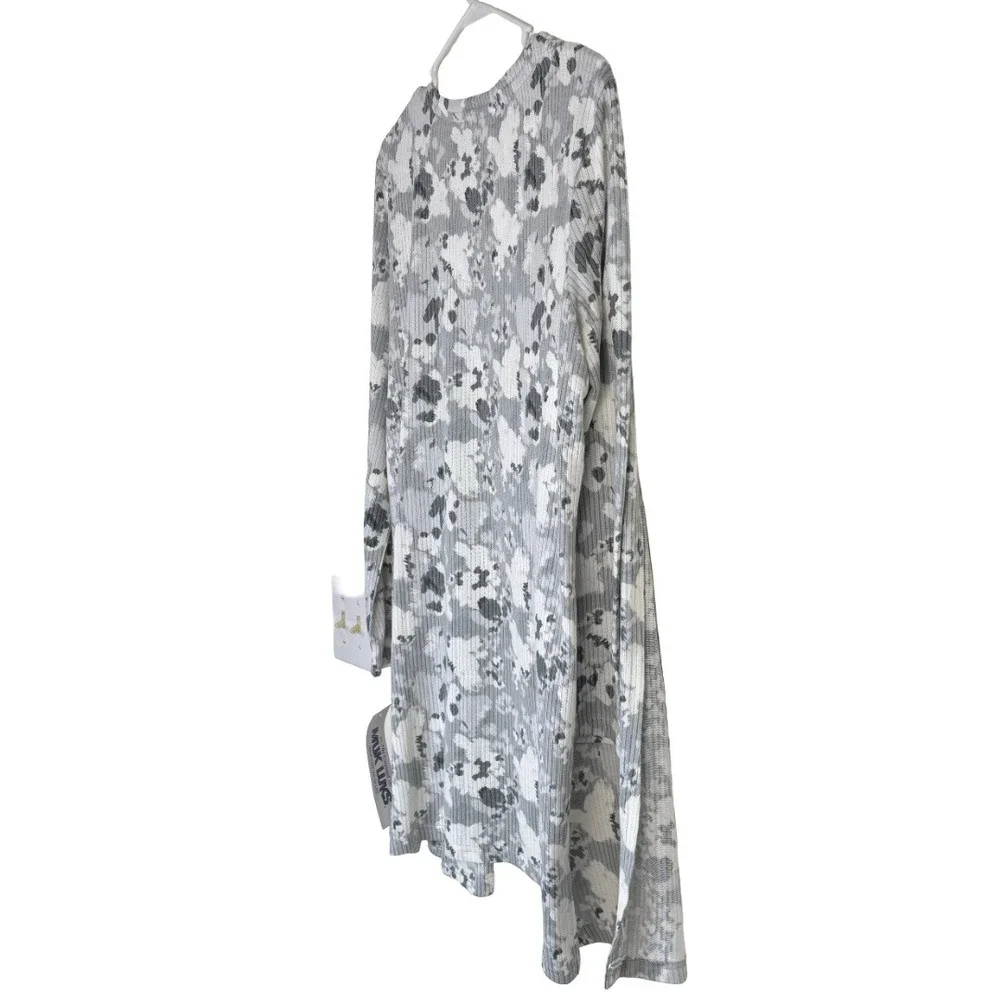 Muk Luks Pajama Set Womens Medium Marble Blur Textured Butter Knit 3pc Tank Wrap